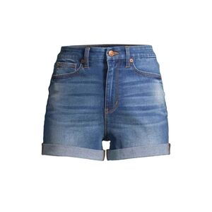 No Boundaries NWT Juniors Medium Wash Mom Short Cuffed Legs 619